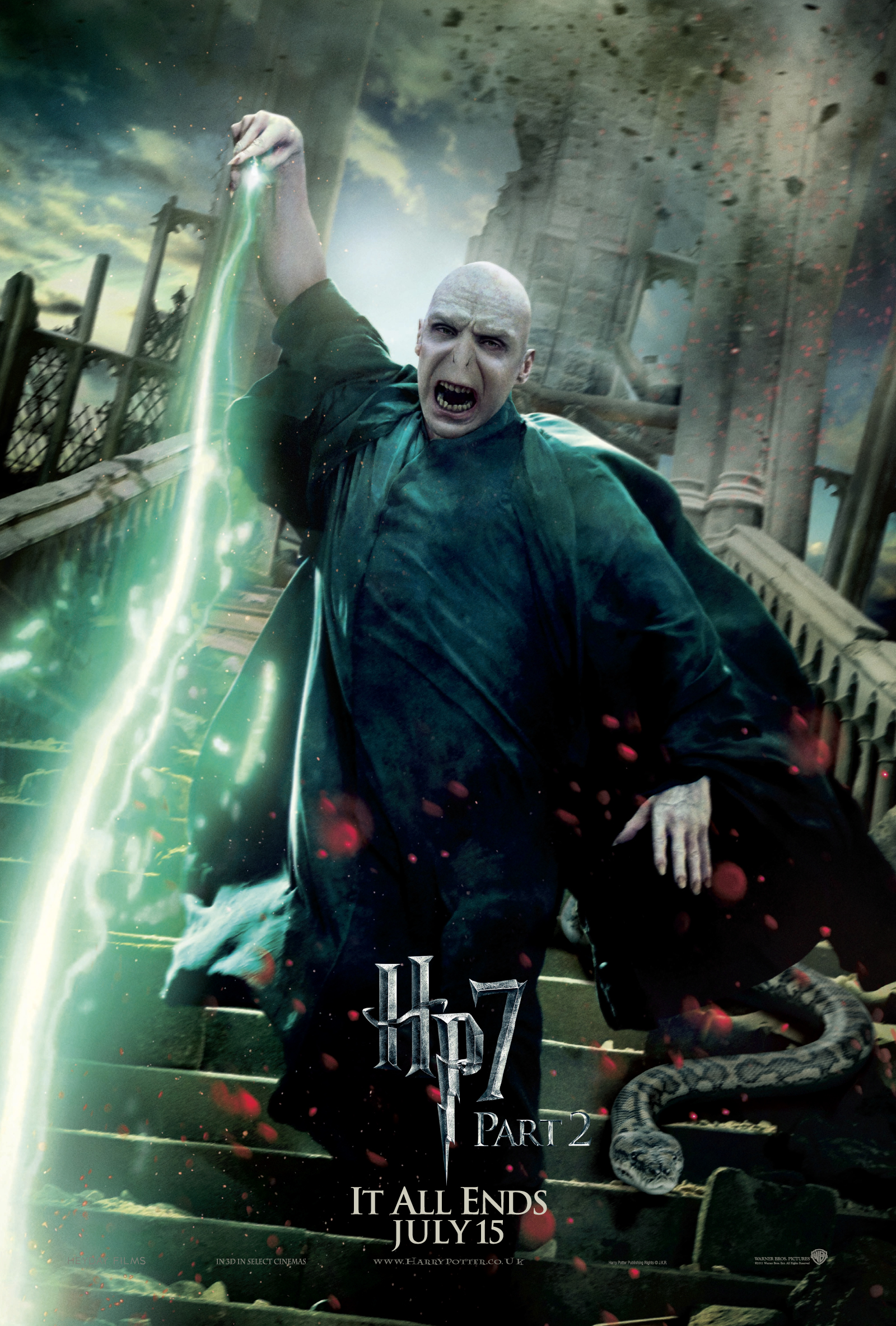 Harry Potter and the Deathly Hallows Part 2 Action Banner Voldemort HeyUGuys