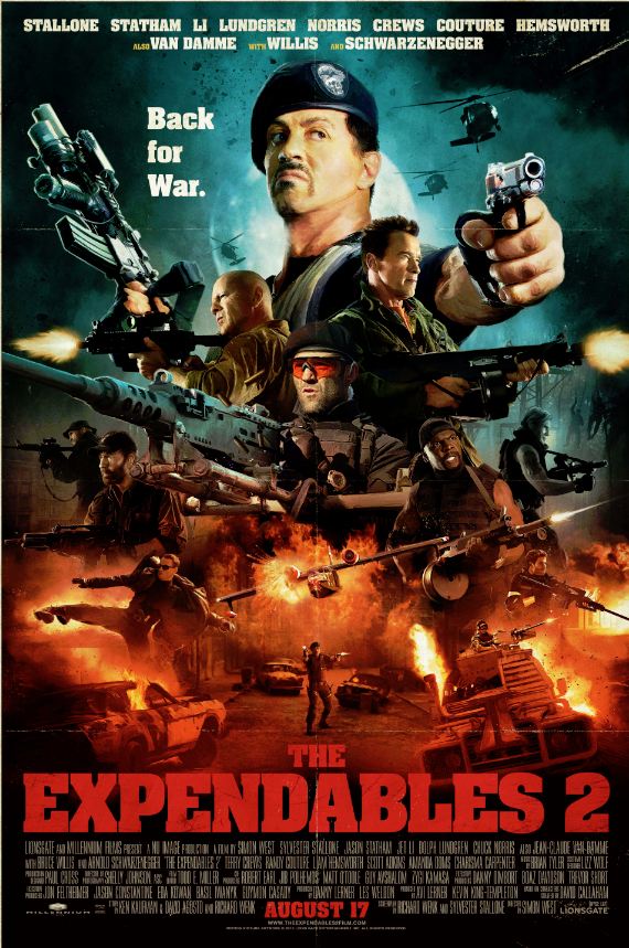 The Expendables 2 retro poster