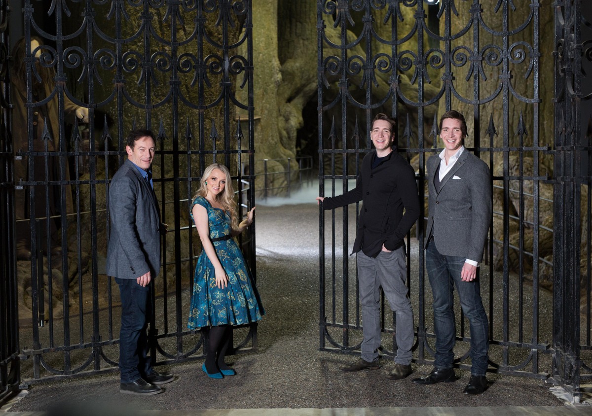 Evanna Lynch Jason Isaacs James & Oliver Phelps in the Harry Potter film series, venture into the Forbidden Forest (3)