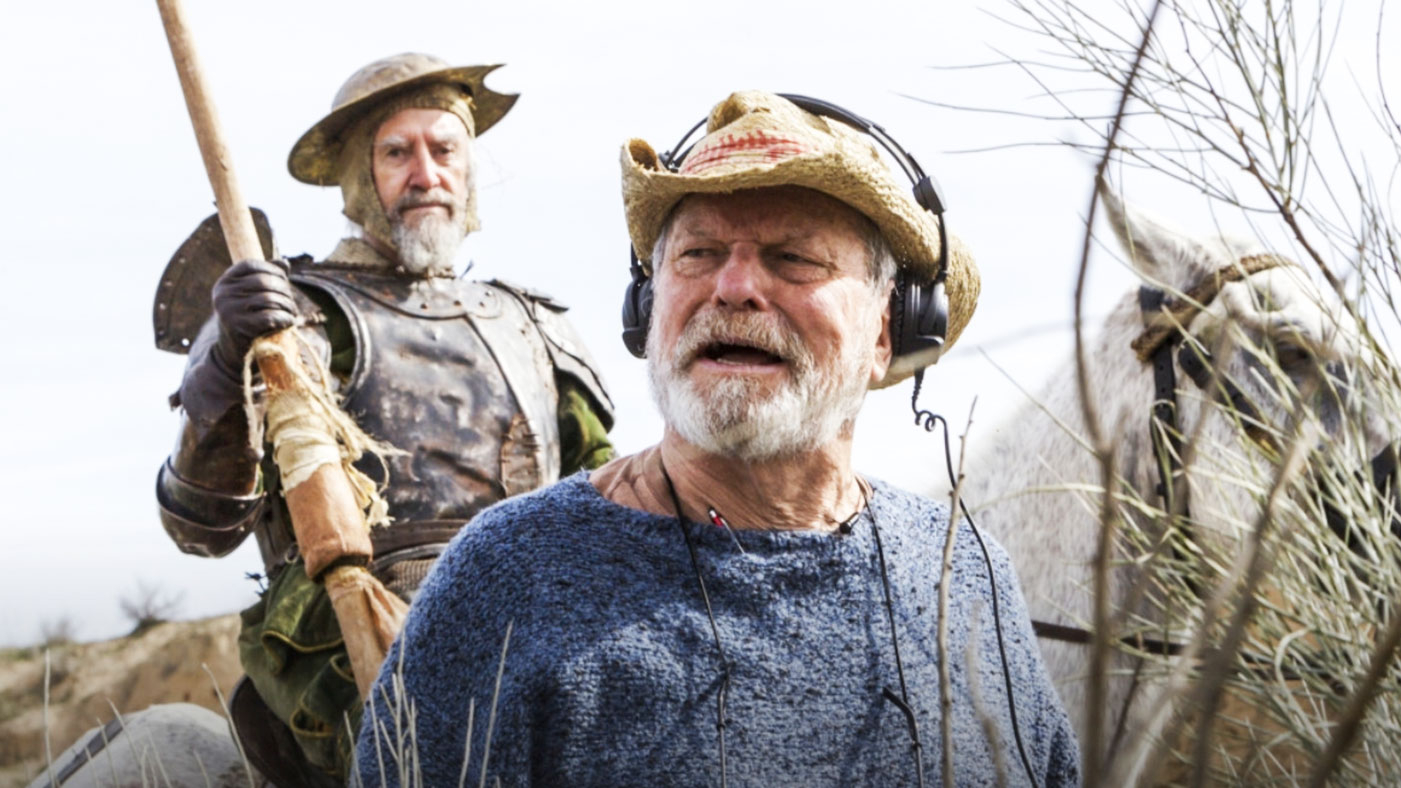 terry gilliam the man who don quixote on set