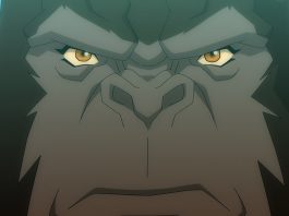 Close up animation King Kong face